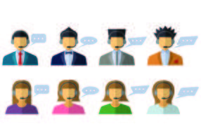 Call Centre Operator Icons vector